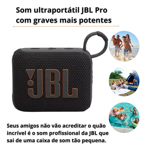 Jbl Caixa De Som Go 4 Black À Prova D'água Jblgo4blk Cor Preto 127/220v