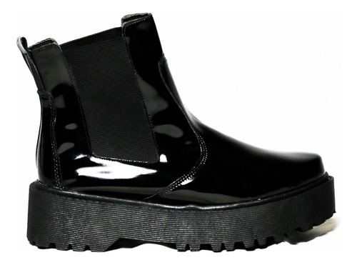 Bota Borcego Dama Bianca - Negro Charol - Vegan - Ardoa