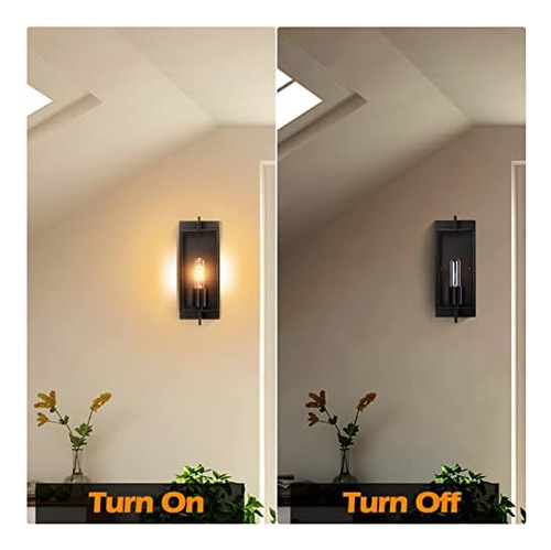 Apliques De Pared Negros Industriales, Juego De 2 Apliques D