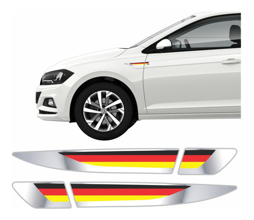 Aplique Lateral Volkswagen Virtus Bandeira Alemanha Res47