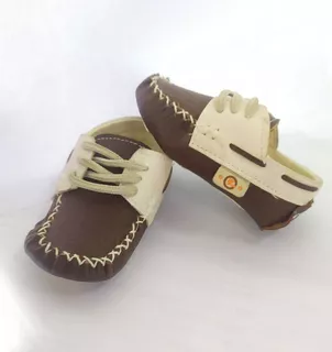 Zapato Mocasin Para Bebé - Precaminante - Marrón-cuero