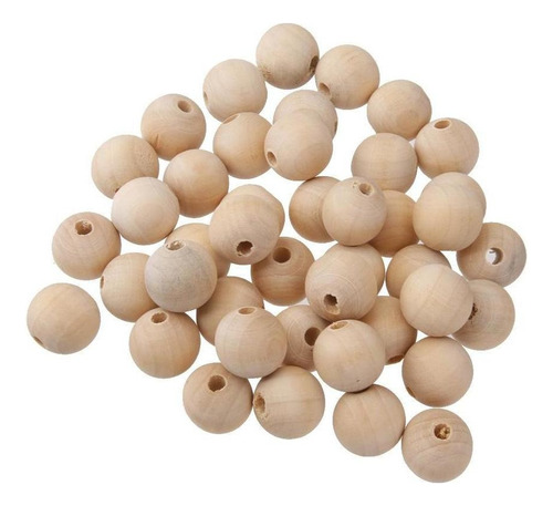 150pcs Granos De Madera Redondos Espaciador Natural Bola De