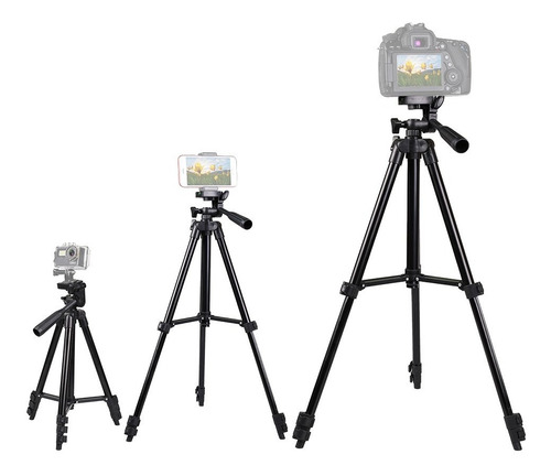Imagen 4 de 7 de Tripode Soporte Celular Y Camara Extensible Hasta 1.20 M