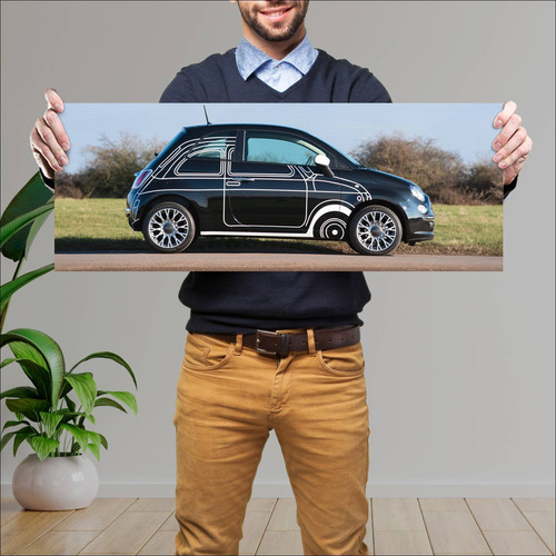 Cuadro 30x80cm Auto 2015 Fiat 500 Ron Arad Uk 20 75