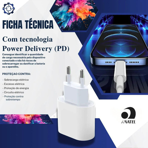 Carregador Turbo Para iPhone 8 X Xr 11 12 13 14 Pro Marca Fergusom