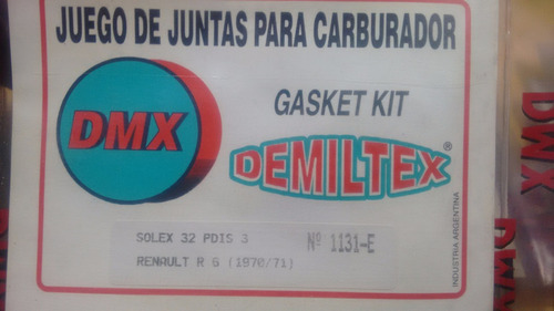 Kit Juntas Para Carburador Renault 6 Solex 32 Pdis