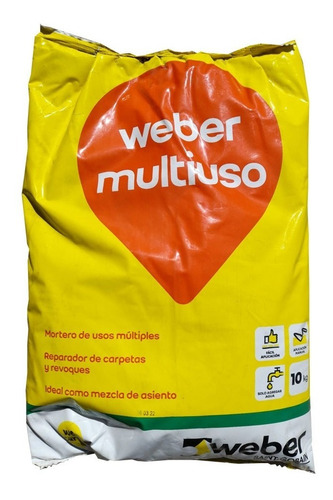 Weber Multiuso Mezcla Mortero Revoque Asiento Carpeta 10 Kg