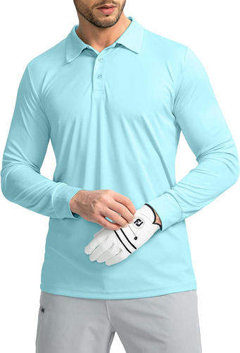 Polo Para Hombre Camisas De Golf De Manga Larga Upf 50+ Prot