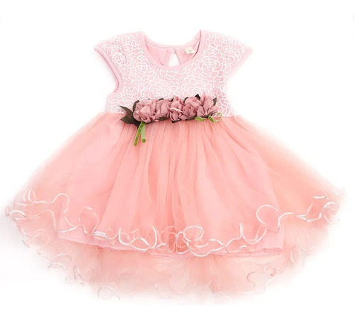 Vestido Para Niña Cumpleaños Fiesta Bautizo Casual 