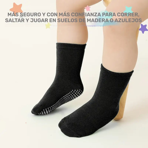 6 Pares De Calcetas Para Niños Antiderrapantes Multicolor