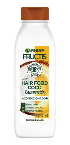 2 Pzs Garnier Hair Food Coco Acondicionador Fructis 300ml