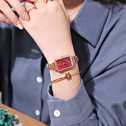 Blanco - Reloj Vintage Elegance Para Mujer Con Esfera Verde