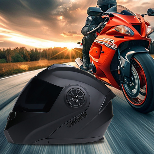 Echoarmor Casco Abatibles Para Moto Con Gafas Internas Con Doble Visera 991 Negro L 59-60