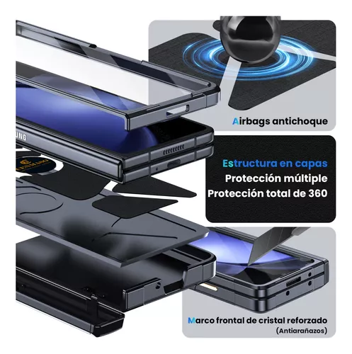 Funda para Samsung Galaxy Z Fold 5 con soporte, funda delgada para teléfono  Samsung Z Fold 5, funda protectora al aire libre de 360 grados, a prueba