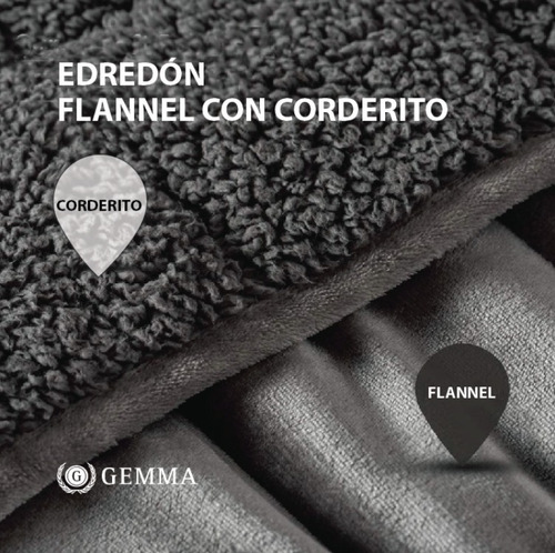 Imagen 2 de 2 de Acolchado Edredon Corderito 2 1/2 Queen Flannel Super Abrigo