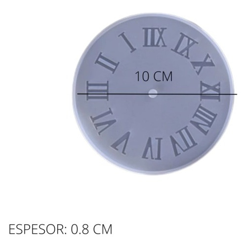 Molde Silicona Para Resina - Reloj Mini 10cm Num Romanos