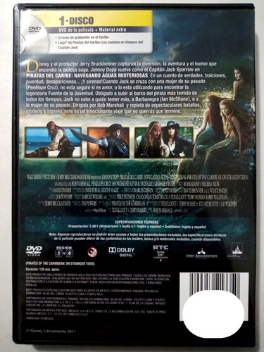 Piratas Del Caribe Navegando Aguas Misteriosas Dvd Original (Usado)