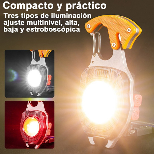 Llavero Lámpara Linterna Led Portátil Táctico Multifuncional