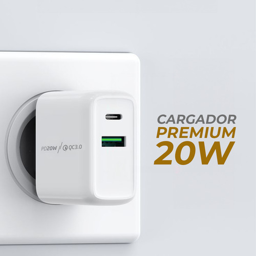 Cargador De Pared Foxbox Flux 20w Blanco, Cable Tipo C