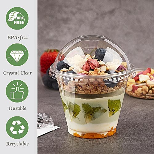 50pack 9 Oz Clear Plastic Parfait Cups With Insert And ...