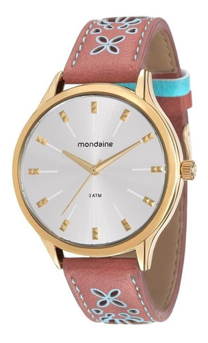 Relógio Mondaine Feminino Dourado Couro 76610lpmvdh1 Novo