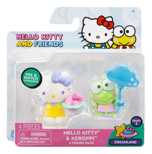 Figura Hello Kitty Keroppi Set Dulce Y Nube 5cm Original