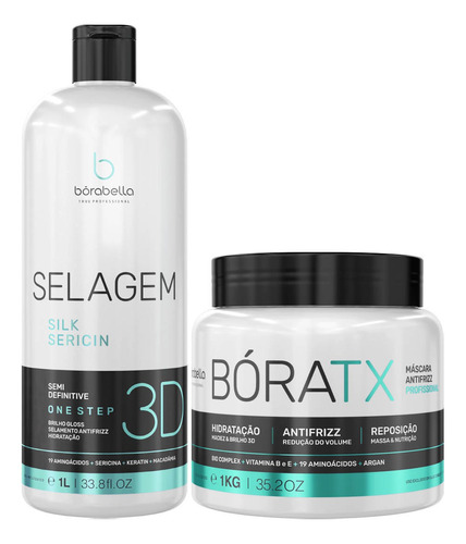 Kit Borabella Selagem 3d Sem Fomol+boratox Btox 1kg Organica