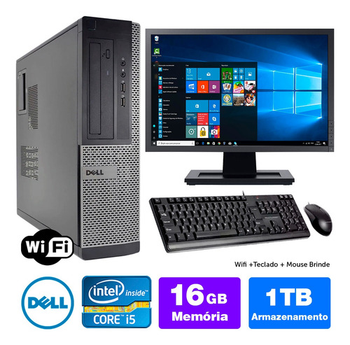 Computador Usado Dell Optiplex Int I5 2g 16gb 1tb Mon19w