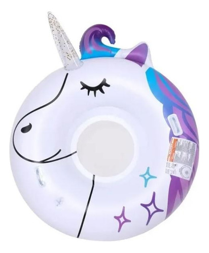 Unicornio Flotador Inflable Members Mark Gigante Blanco