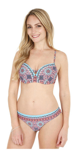 Bikini Mujer Copa Y Amarras Clásico Coral  H2o Wear