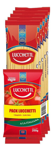 Pack 5 Tallarin N°77 De 400g + 1 Salsa Lucchetti Italiana