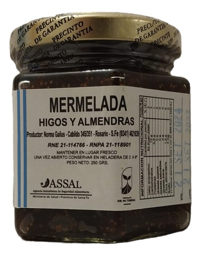 Mermelada De Higos Y Almendras X 250gr Norma Gailus