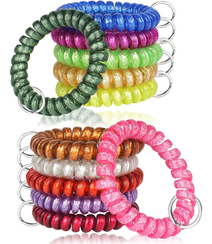 Llavero En Espiral De Primavera De 12 Colores, Pulseras E...