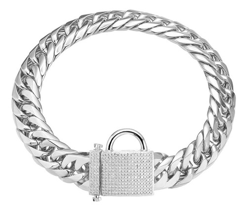 Aiyidi Collar De Perro Con Cadena De Eslabones Cubanos Doble