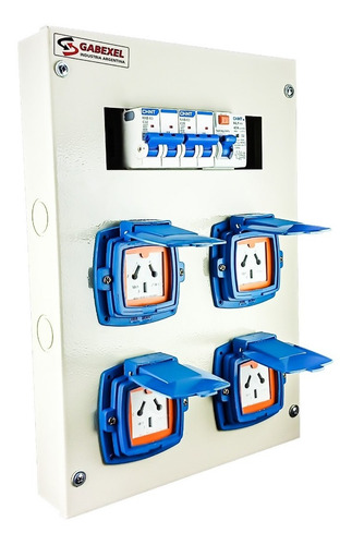 Imagen 1 de 10 de Gabinete Tablero 4 Tomas Industrial Monofásico Para Taller