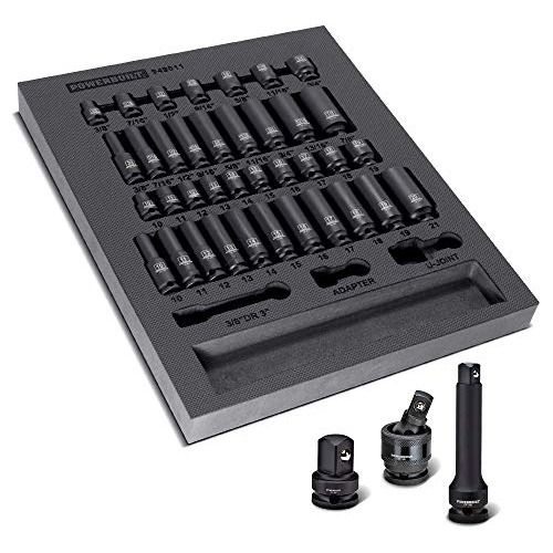 Powerbuilt 949011 38 Drive Master Impact Socket Set 40 Pieza