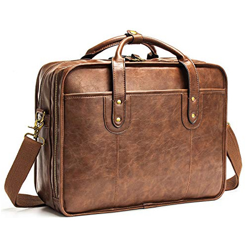 Leather Briefcases For Men 15.6 Inch Business Computer ...