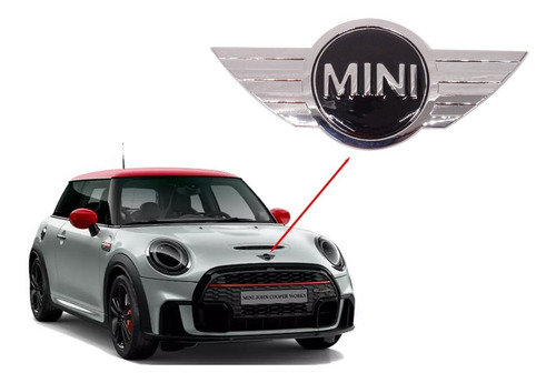 Logo Emblema De Capot Mini Cooper Negro