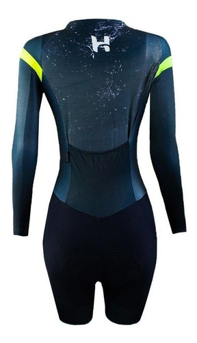 Imagem 2 de 3 de Macaquinho Feminino Ciclismo Agah Soft Manga Longa