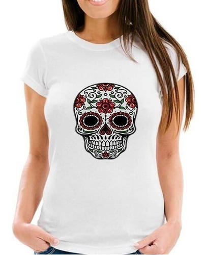 Polera Halloween Catrina Dia De Los Muertos Calavera Mascara