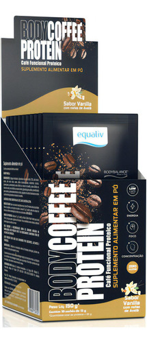 Body Coffee Protein Café Funcional Protéico 10 Saches Sabor Vanilla Com Notas De Avelã