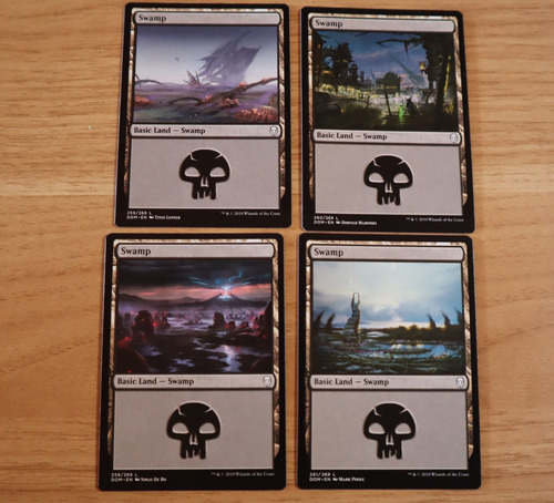 Set 4 Cartas Magic Pantano Swamp Tierra Land 2018 Dominaria