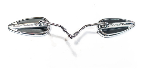 Imagen 1 de 4 de Espejos De Gota Cromo Y Negro Para Harley Davidson