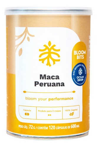 Maca Peruana Ocean Drop 120 Cápsulas 600mg Mais Vitalidade Sabor Natural