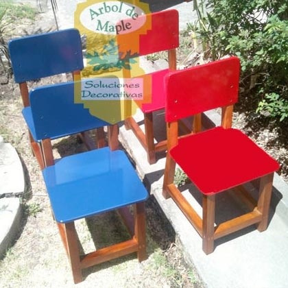 Imagen 3 de 10 de Sillas Para Niños En Madera Centros Infantiles Cdi -hogar-