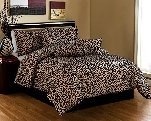 Bed In A Bag Juego De Cobertor Con Estampado De Leopardo, Mi