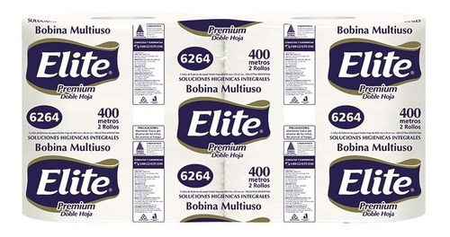 Bobina De Papel Doble Hoja Elite 6264 25 Cm X 400 Mts X 2