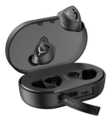 Audífono in-ear inalámbrico Soundpeats Trueshift 2 negro con luz LED