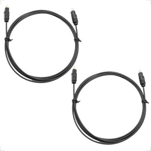 Kit Com 2 Cabo Fibra Óptico Digital Toslink Com 1,5 Metros