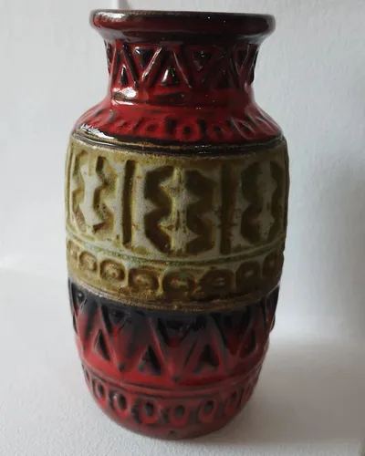 Jarrón Rojo Esmaltado Mediano (Usado)